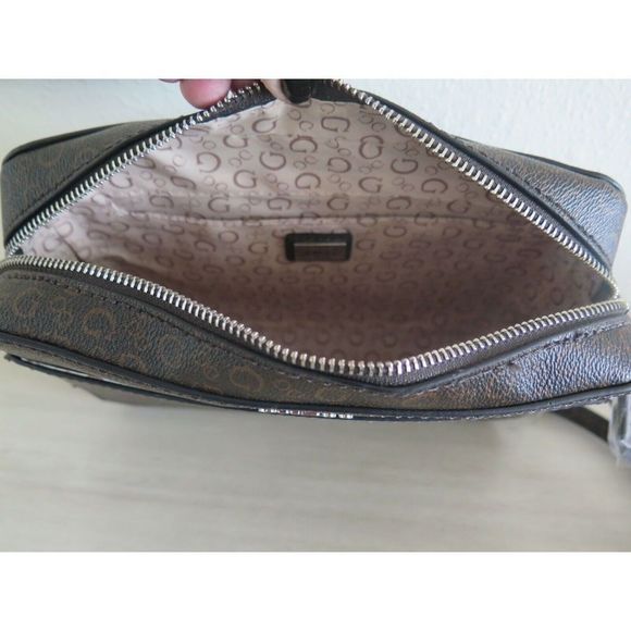 Guess SV750570 Campos Mini Natural Brown Signature Logo Crossbody Shoulder Bag - Picture 9 of 12